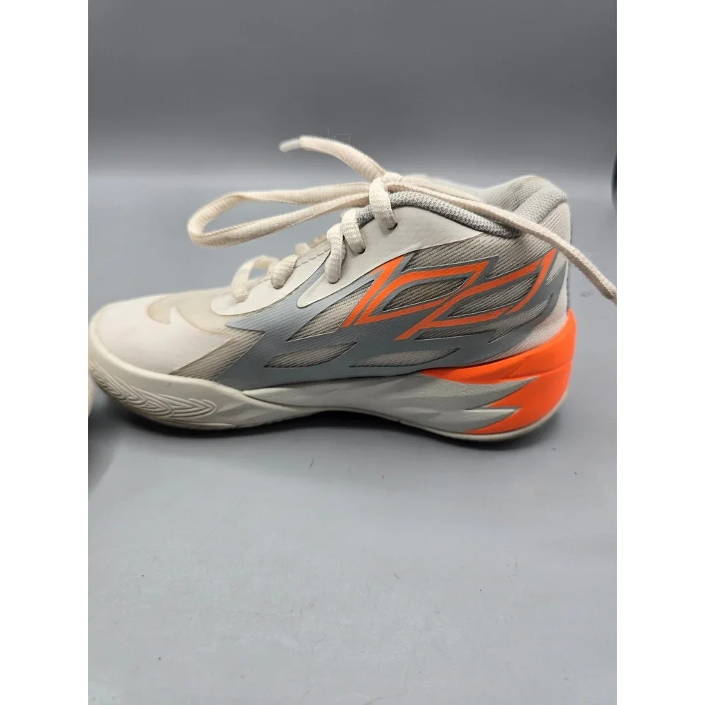 Puma MB.02 LaMelo Ball White Grey Orange Basketball Shoes‎ 11c Kids 377590-01